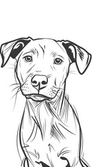 Fototapeta premium Hand-drawn illustration of a dog's face.