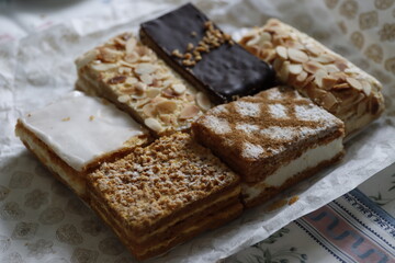 Pastries on a carton dish