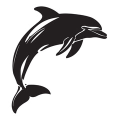 Obraz premium Dolphin fish animal silhouette vector 
