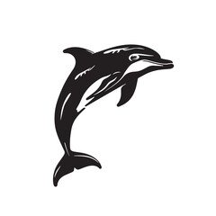 Fototapeta premium Dolphin fish animal silhouette vector 