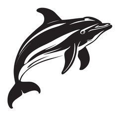 Naklejka premium Dolphin fish animal silhouette vector 