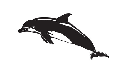 Fototapeta premium Dolphin fish animal silhouette vector 