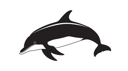 Obraz premium Dolphin fish animal silhouette vector 