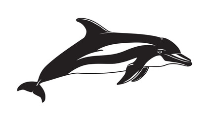 Obraz premium Dolphin fish animal silhouette vector 