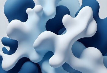 Obraz premium navy blue organic shapes background