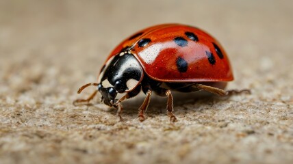 Fototapeta premium Double red ladybugs isolated image 
