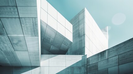 Embrace minimalism abstract beauty: a computer wallpaper showcasing modern architecture's clean lines and geometric shapes for an immersive widescreen experience