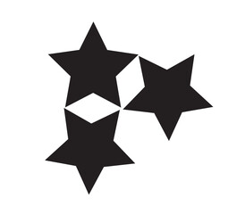 black and white star