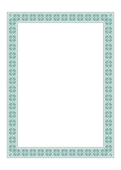 Monochrome rectangular Vertical Islamic Asian Kazakh national ornament frames. A4 format. Kazakh pattern frame, border, decorative ornament of the Kazakh, Kyrgyz, Mongol, Tatar, Uzbek, Tajik