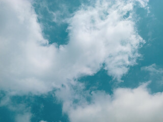 The beauty of white clouds covering the blue sky