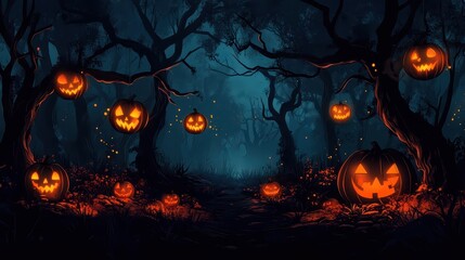 Safari through haunted forests with eerie Halloween decorations