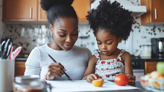 Mother-daughter art in the kitchen