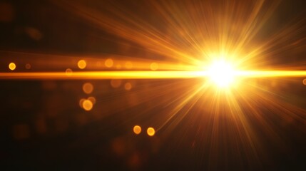 Natural Lens Flare Effect Against Dark Backdrop for Creative Compositions Generative AI