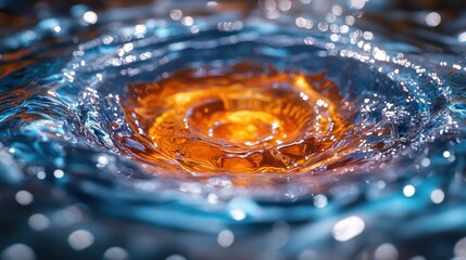 Water Ripples with Orange Center