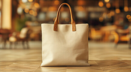 A white bag is on the floor, created with Generative AI technology.