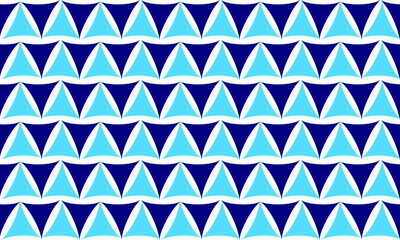 background of Two tone blue seamless geometric, blue pattern of up and down triangles block repeat arrow in blue replete image design for fabric printing, patter