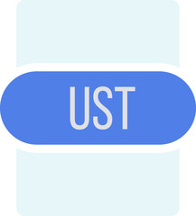 UST File extension icon rounded and color fill