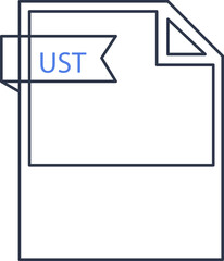 UST File format icon black outline and light color text