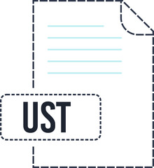 UST File format icon dashed outline