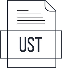 UST File icon crisp thick outline sharp corners