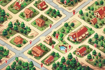 A Town Map Illustration