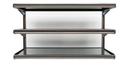 Empty Metal Shelf Unit Isolated on White Background