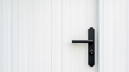 Modern and Stylish White Wooden Door with Black Handle for Interior Design Inspiration Generative AI