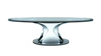 Modern Glass Table with Chrome Base