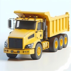 3D Render of Realistic Dump Truck Model isolated on a white background