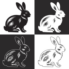 Fototapeta premium vector white and black rabbit