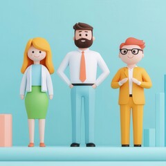 Obraz premium Business professionals conducting competitor analysis, innovative approach, 3D illustration