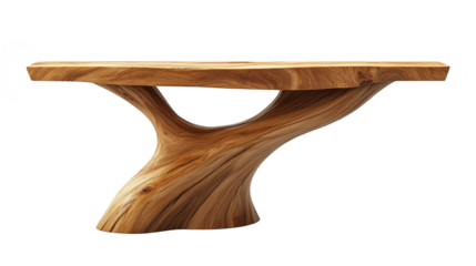 Rustic Wooden Console Table with Unique Tree Trunk Legs