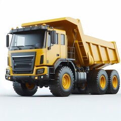 Fototapeta premium 3D Render of Realistic Dump Truck Model isolated on a white background