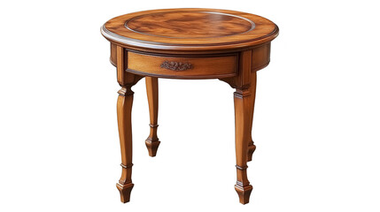 Elegant Wooden End Table with Drawer and Turned Legs