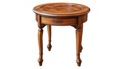 Elegant Wooden End Table with Drawer and Turned Legs