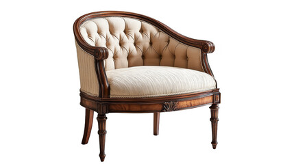 Elegant Vintage Armchair with Button Tufted Upholstery