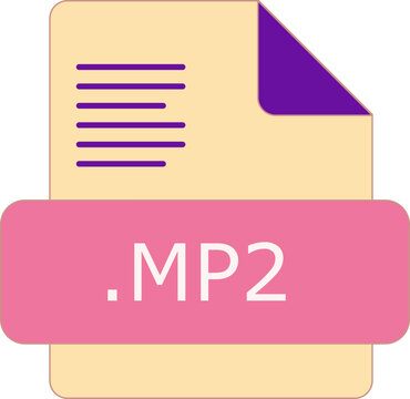 MP2 File extension icon insidse fill with lines fill