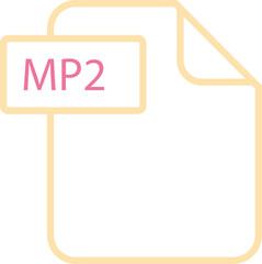 Obraz premium MP2 File format icon rounded outline