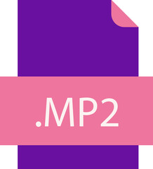 MP2 File icon fill crisp corners with doted lines