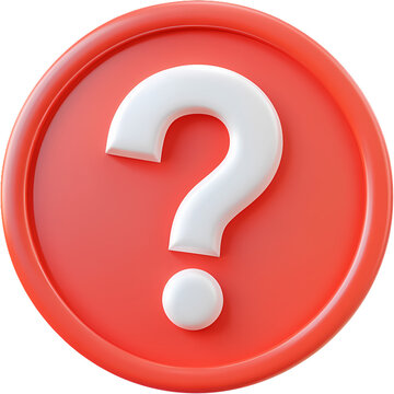 recommend clip art: 3D icon of white question sign in red circle clip art