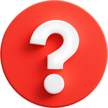 recommend clip art: 3D icon of white question sign in red circle clip art