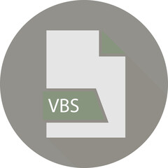 VBS File format icon  in shapes and circular shape outside