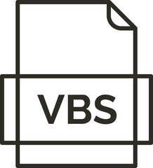 VBS File icon thick outline rounded corners