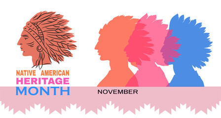 Native American Heritage Month in November Celebrate annual in United States. Tradition geometrical ornament pattern. Poster, card, banner and background  holiday American Indian culture. Vector © mistletoe