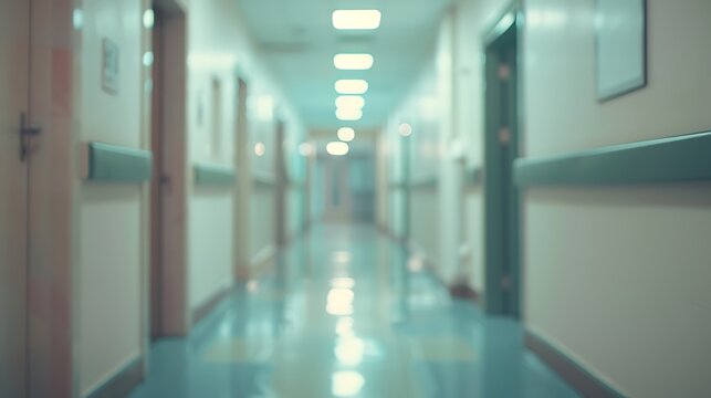 Blurry hospital hallway healthcare and medical