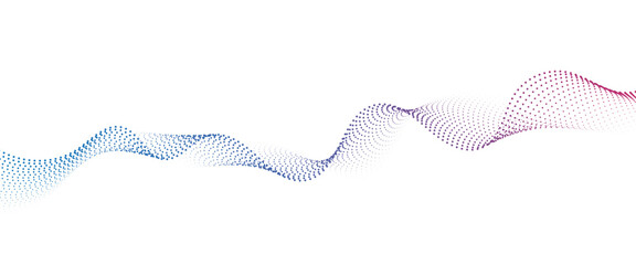 Flowing Dot Wave halftone gradient pattern on transparent background