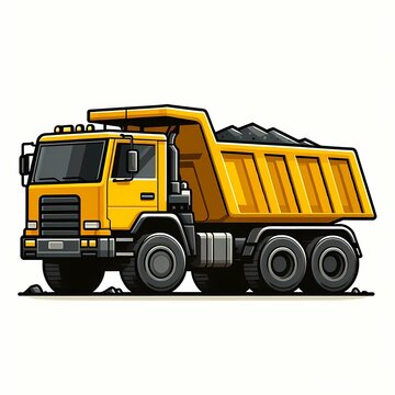 recommend clip art: Dump Truck vector illustration isolated on a white background