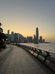 Obraz premium city skyline at sunset