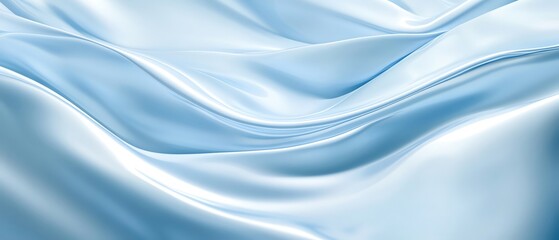 Obraz premium Soft, blue satin fabric with elegant folds and smooth texture, creating a luxurious and tranquil background image.