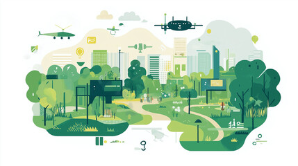 landscape with city